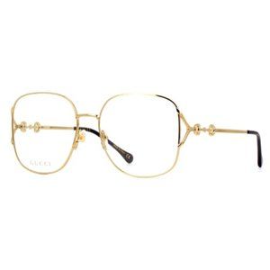 Authentic Gucci Eyeglasses GG1019O 001 Gold Butterfly Frames 58MM RX-ABLE